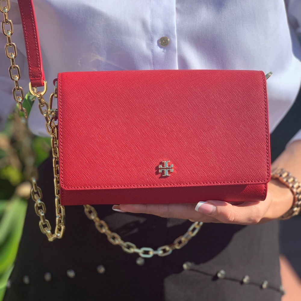 ❤️Tory Burch Emerson Chain Leather Wallet Set❤️ - Picture 2 of 8